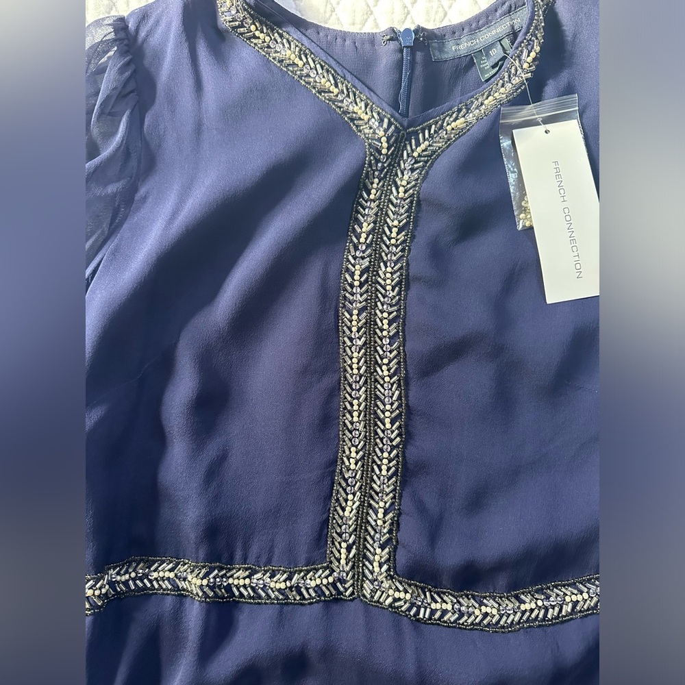 NWT French Connection Silk mini dress -Size 10 - Picture 7 of 11